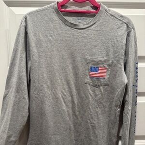 Men's Vineyard Vines patriotic lacrosse long sleeve, XS